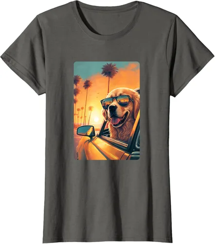 Vista 10 de Golden Retriever - Camiseta divertida de Golden Retriever con lentes, Negro