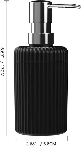 Vista 6 de Dispensador de jabón para baño, paquete de 2 dispensadores de jabón de manos de cocina, 12 onzas, dispensador de loción vacío de plástico negro mate