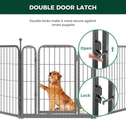 Vista 5 de FXW Aster - Corralito para perros diseñado para patio, 24 pulgadas, 8 paneles