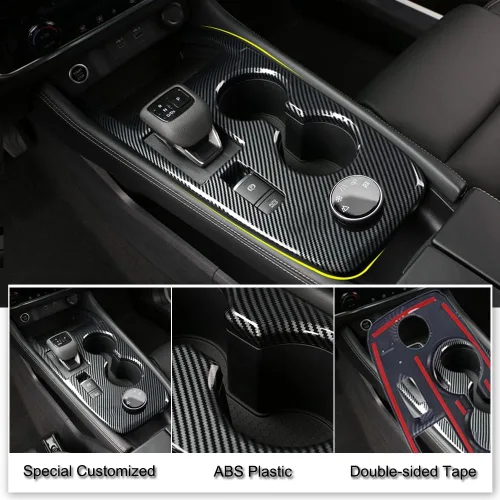 Vista 3 de XITER Perilla de Palanca de Cambios de Automóvil Estilo Fibra de Carbono Cubierta de Panel de Consola Consolas Centrales Fundas de Palanca Perillas