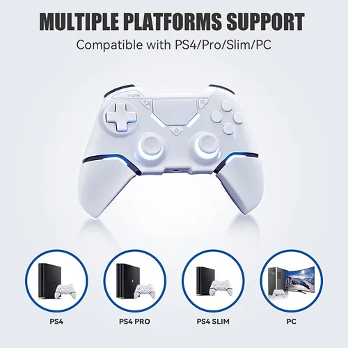 Vista 3 de Wireless Controller for PS-4,Wireless Game Controller for PS-4ProSlim Console, with Dual Vibration6-Axis Gyro SensorAudio Function compatible for PC