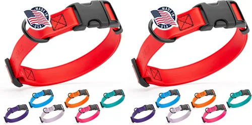 Vista 85 de Dogline Biothane - Collar impermeable para perro con hebilla de liberación rápida, resistente cincha de nailon recubierta con resistente y a prueba