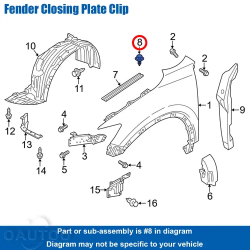 Vista 5 de 20 piezas de retenedor de cubierta de guardabarros y clip de panel de moldura para portón elevador GJ21-68-885B-02 para Mazda 2 3 5 6 626 CX-3 CX-30