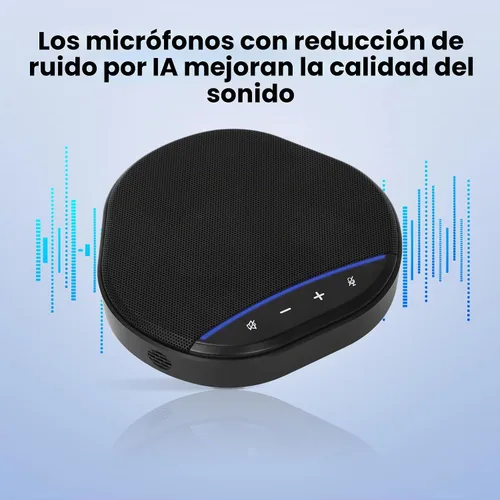 Vista 3 de Altavoz de conferencia con captación de voz de 360°, reducción de ruido AI y cancelación de eco, micrófono de escritorio USB Plug and Play