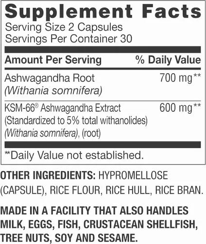 Vista 2 de Spring Valley Ashwagandha - 1300 mg - 60 unidades - Incluye adhesivo