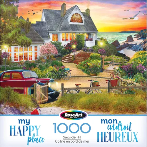 Vista 4 de RoseArt - My Happy Place - Seaside Hill - Rompecabezas de 1000 piezas para adultos