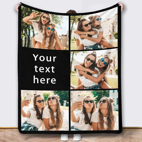 Vista 22 de Mantas de fotos personalizadas, 10 fotos personalizadas, mantas de imagen personalizadas, regalos para hermana, papá, mamá, hija, hijo