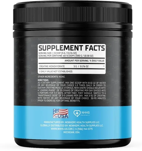Vista 7 de Monohidrato de creatina micronizada – Apoya la fuerza y el rendimiento muscular Ultra puro, sin sabor, 60 porciones, 10.58 oz – Fabricado