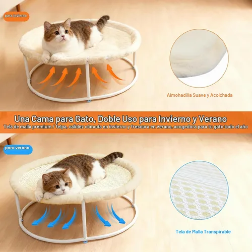 Vista 3 de Hamaca elevada para gatos, uso en todas las estaciones para gatos grandes y perros pequeños