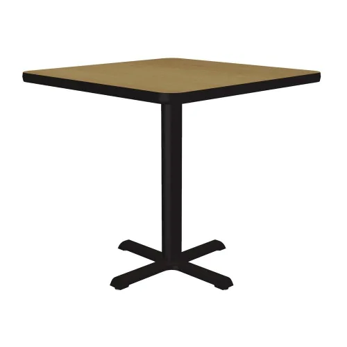 Vista 52 de Correll Mesa de bar redonda de 30 pulgadas, mesa de cóctel de comedor de 29 pulgadas de alto, parte superior laminada de nogal duradero, base