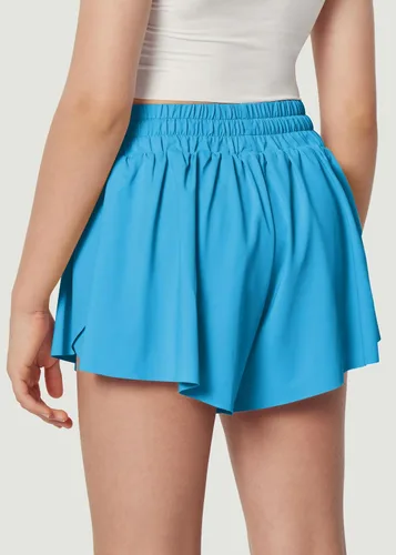 Vista 2 de Ewedoos Pantalones cortos holgados 2 en 1 para niñas, pantalones cortos atléticos de mariposa, talla 10-12, lindos pantalones cortos de moda