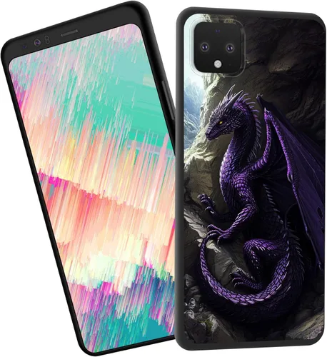 Vista 118 de Funda delgada para Google Pixel 4 XL, funda delgada de silicona de TPU suave a prueba de golpes para Google Pixel 4 XL, cruz negra