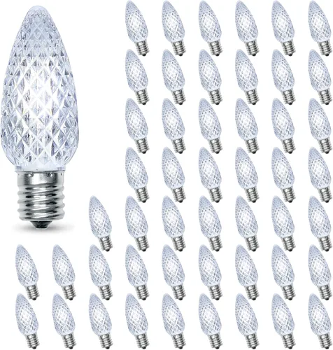 Vista 8 de Paquete de 50 bombillas LED C9 multicolor de repuesto para luces de Navidad, inastillables e impermeables, bombillas LED C9 de plástico para cadenas