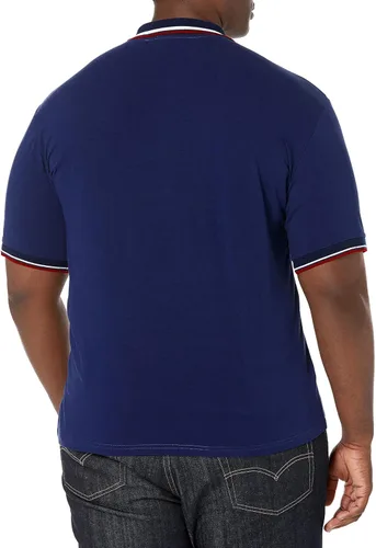 Vista 2 de MLANM Men's Polo Regular-Fit Quick-Dry Golf Striped Short Sleeve Collared T-Shirts