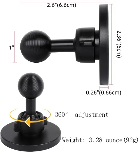 Vista 5 de Base de soporte para teléfono celular súper magnética con bola de 1 pulgada para MagSafe iPhone 17 16 15 14 13 Series, compatible con soportes RAM