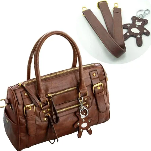 Vista 4 de FiveloveTwo Bolsos y bolsos retro de poliuretano con asa superior para mujer