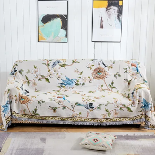 Vista 3 de Mantas Boho Reversibles Mantas Tejidas Cubiertas Hippie para Sofá Cama Sillón Reclinable Sofá Tapiz Bohemio Protector de Muebles Colorido