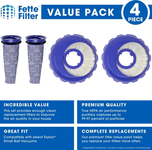 Vista 2 de Fette Filter - Juego de filtros de vacío compatibles con Dyson Small Ball UP15, Small Ball Multi Floor y Small Ball Pro. Comparar con la parte #