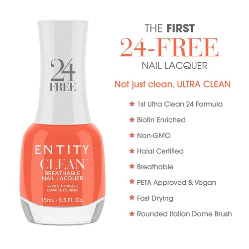 Vista 4 de Entity Juego de esmalte de uñas limpio, paquete de 6 esmaltes de uñas combinado con capa superior y base, juego libre de crueldad animal y vegano