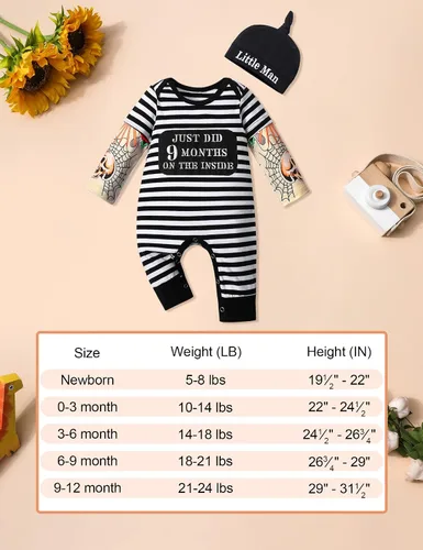 Vista 7 de Baby Boy Clothes Long Sleeve Letter Print Romper One Piece Jumpsuit