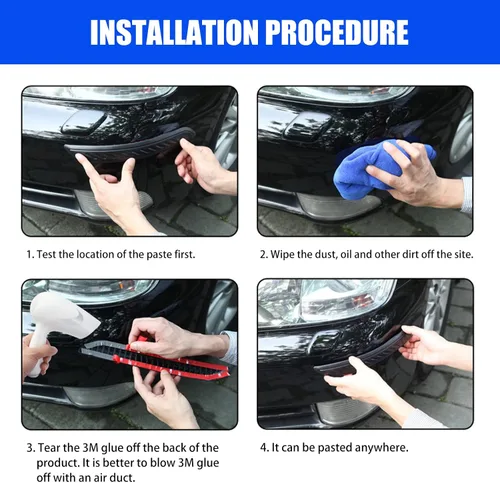 Vista 4 de QODOLSI 2 piezas de tiras protectoras antiarañazos y anticolisión para parachoques de coche, adhesivos universales antidesgaste de 39,99 cm