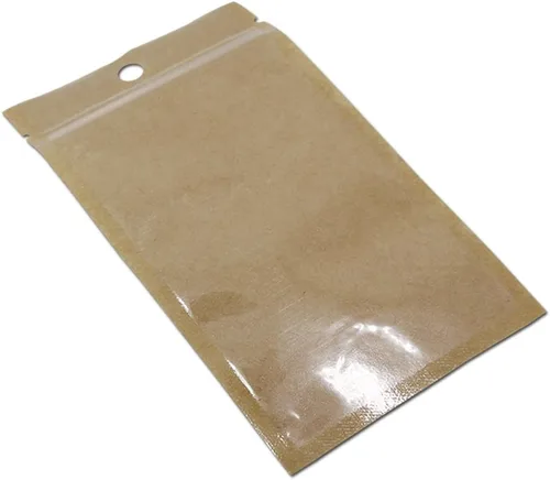 Vista 5 de FERENLI 100 bolsas pequeñas con cremallera de papel kraft marrón