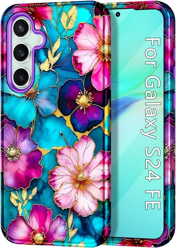 Vista 13 de Lamcase Funda para Galaxy S24 FE, resistente a prueba de golpes, híbrida de policarbonato duro, TPU suave, protección contra caídas de tres capas