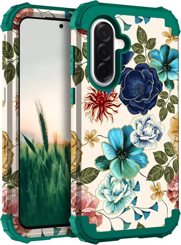 Vista 8 de Hocase Funda para Galaxy A37 5G, protección resistente a prueba de golpes, parachoques de goma de silicona suave+funda protectora híbrida