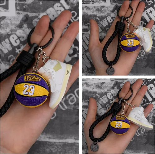 Vista 5 de MPK Mini llavero de tenis Llavero de baloncesto 3D para hombres, mujeres, regalos de graduación, regalos inspiradores