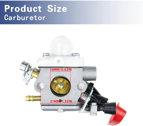 Vista 5 de Kit de carburador C1M-S207A FS56RC para Stihl C1M-S207 FS56 FS56R FS70 FS70R FS70RC KM56 KM56RC Trimmer Weed Eater Carb Reemplazar OEM 4144-120-0603