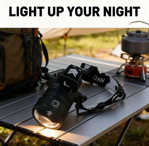 Vista 5 de Potente linterna LED recargable, ángulo ajustable de 90 grados, aleación de aluminio - sensor infrarrojo, carga rápida USB, campamento al aire libre