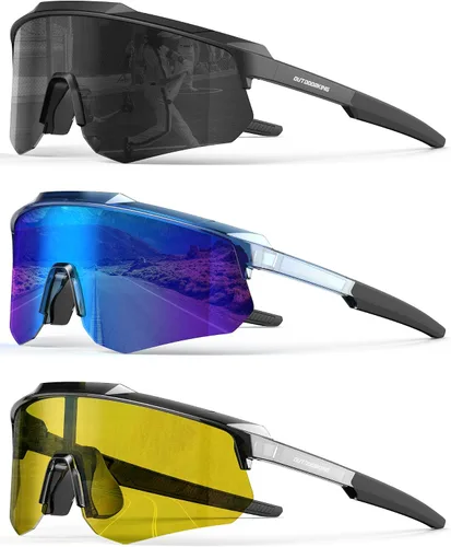 Vista 21 de Lentes de sol deportivos polarizados para hombres y mujeres, lentes UV400 de una sola pieza, para béisbol, correr, ciclismo, pesca