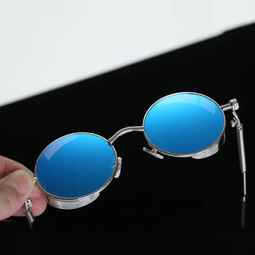 Vista 54 de Dollger Gafas de sol vintage Steampunk Retro Metal Round Circle Frame