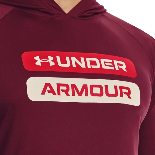 Vista 3 de Under Armour Sudadera con capucha de manga larga Velocity Wordmark para hombre, Liga RojoRojo-626