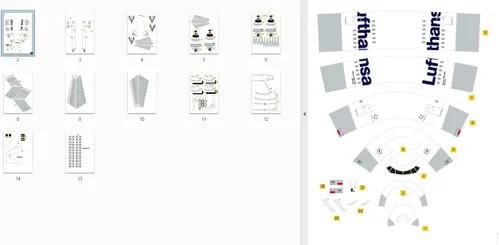 Vista 3 de ZEZEFUFU Simulación 1:100 Papel A380 German Lufthansa Airlines modelo de avión modelo de avión DIY (kit sin ensamblar)