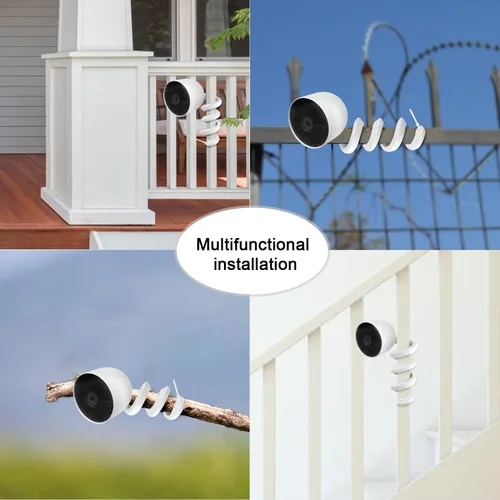Vista 6 de Soporte giratorio flexible para Google Nest Cam (batería) sin herramientas ni daños en la pared