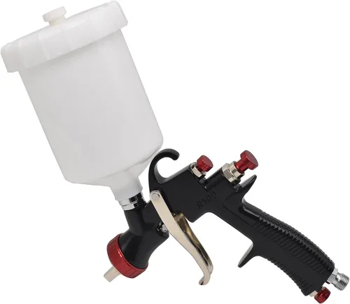 Vista 5 de R500 LVLP - Pistola de pintura de coche de 0.051 in con regulador de aire y separador de aceite de agua, taza de mezcla de pintura y adaptador