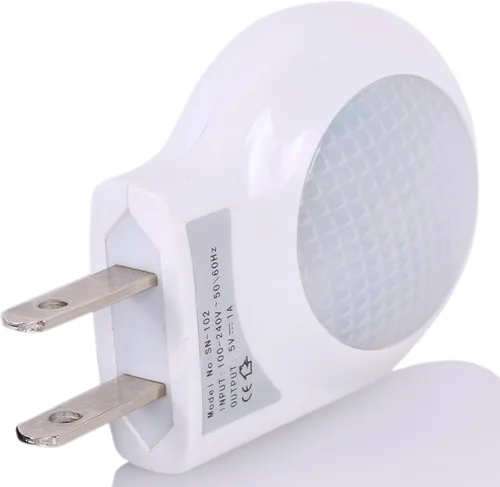 Vista 4 de Paquete de 2 luces LED de 0.7W para viajar, luz nocturna con cargador de pared USB, 0.70watts