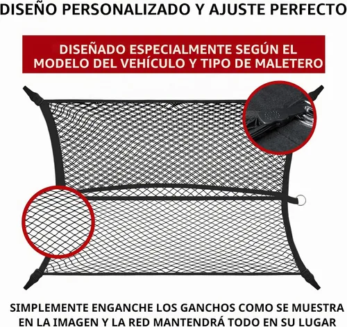 Vista 3 de Red de carga elástica para maletero para Audi TT TTS 1999-2023 - Accesorios de automóvil - Organizador y almacenamiento de maletero - Red de carga