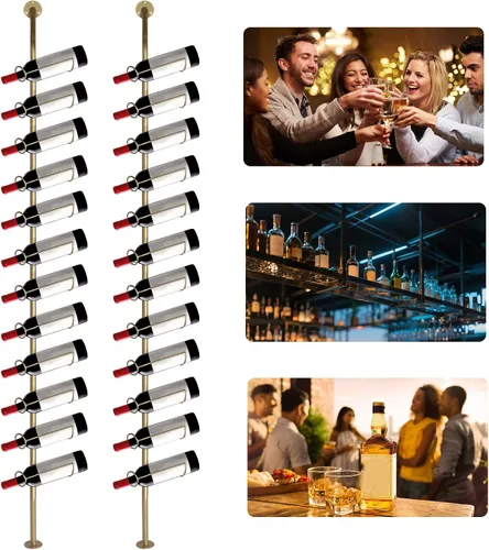 Vista 8 de Storage Wall Rack for 12 Wine Bottles 3/6 Pack Detachable Wine Storage