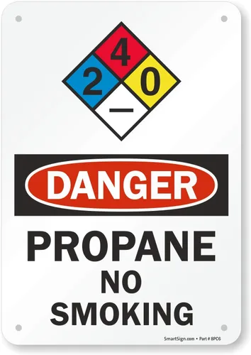 Vista 9 de SmartSign Letrero NFPA "Peligro - Propano, No Fumar" Aluminio de 7 x 10 pulgadas