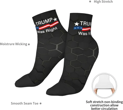 Vista 7 de GDJF Trump Was Right Ankle Socks Winter Low Cut Sports Warm Comfort Breathable Casual Socks For Mens And Womens (8)