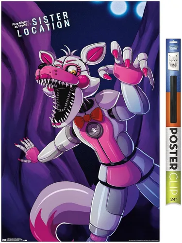 Vista 13 de Trends International Five Nights at Freddy's: Sister Location - Póster de pared Funtime Foxy, 14.725 x 22.375 pulgadas, versión enmarcada de madera