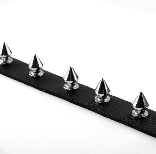 Vista 5 de Eigso - Pulseras de cuero punk para hombre y mujer, pulsera con tachuelas ajustables