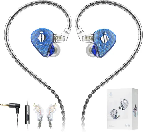 Vista 10 de Hidizs MS1 Galaxy IEM - Auriculares para juegos con doble motor magnético para sonido envolvente para juegos con cable, micrófono en línea, cable