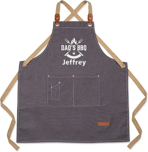 Vista 9 de MT WORLD Delantal de lona para hombre, delantales de cocina personalizados para hombres, delantal de cocina bordado, delantal de chef