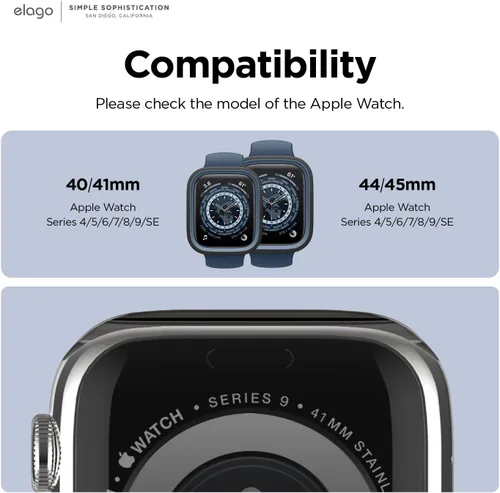 Vista 2 de elago Duo - Funda compatible con Apple Watch, protección completa (PC dura + material de TPU), acceso completo a la pantalla