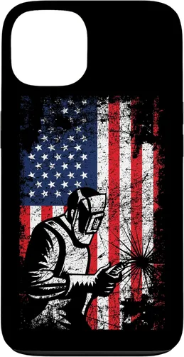 Vista 7 de Welder Gifts - Funda de soldadura patriótica con bandera estadounidense para iPhone 17