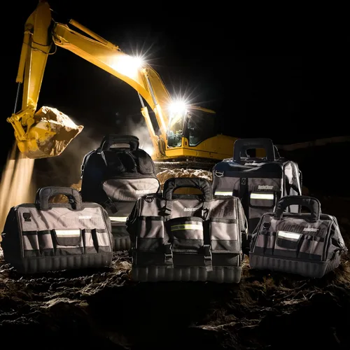 Vista 21 de Bucket Boss Paquete de herramientas de alta visibilidad Pro Tech con empuñaduras de mango StayPut, parte inferior de goma moldeada impermeable