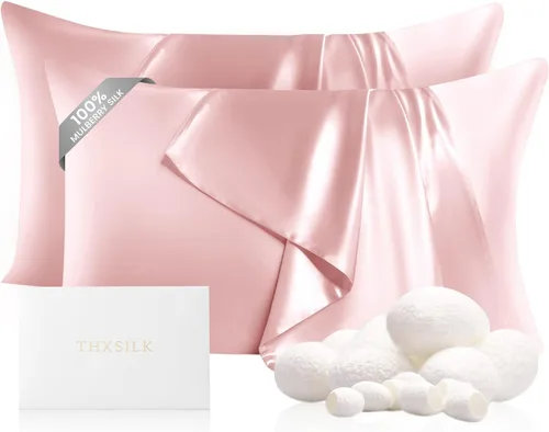 Vista 28 de THXSILK Funda de almohada 100% seda de morera para la salud del cabello y la piel, funda de almohada suave y lisa de 22 momme con cremallera oculta